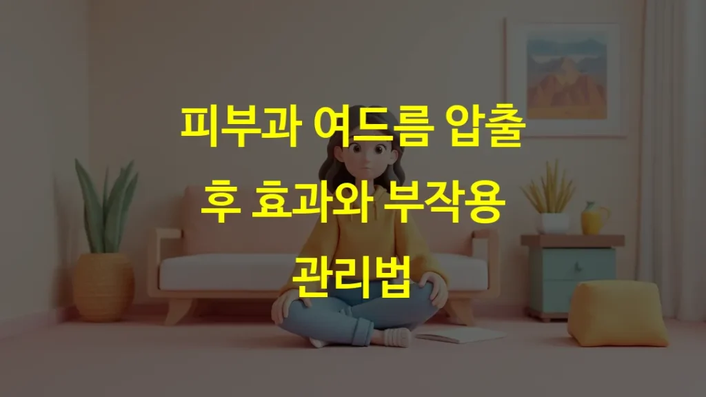 피부과 여드름 압출 후 효과와 부작용 관리법